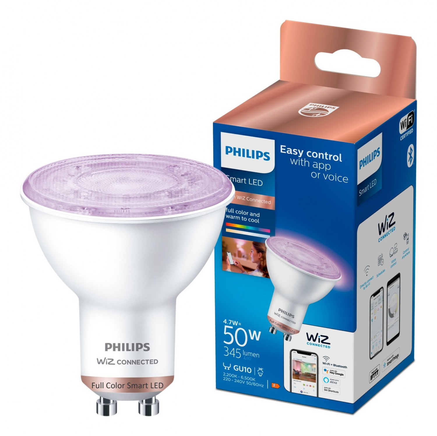 LAMPARA PHILIPS WFB LED SMART  RGB 50W GU10